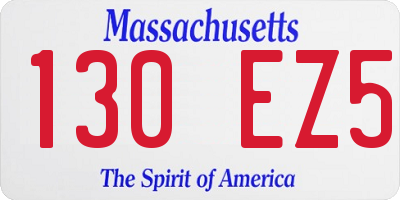 MA license plate 130EZ5