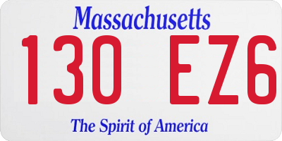 MA license plate 130EZ6