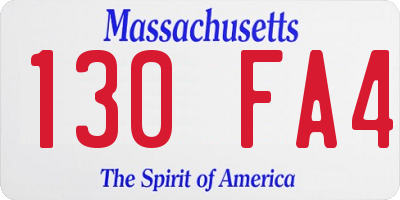 MA license plate 130FA4