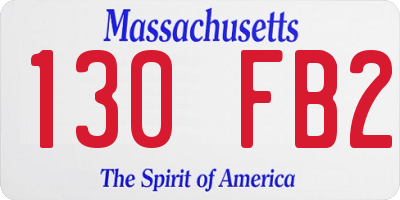 MA license plate 130FB2