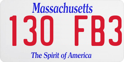 MA license plate 130FB3