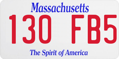 MA license plate 130FB5