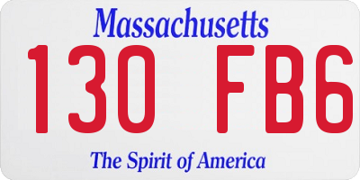 MA license plate 130FB6