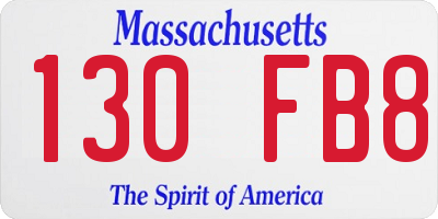 MA license plate 130FB8
