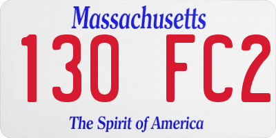 MA license plate 130FC2