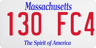 MA license plate 130FC4