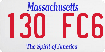 MA license plate 130FC6