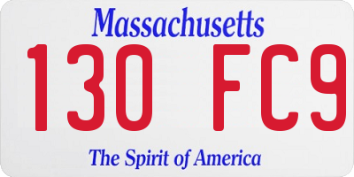 MA license plate 130FC9