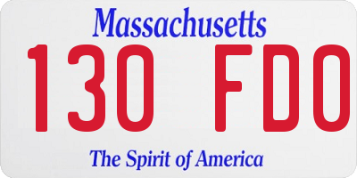 MA license plate 130FD0