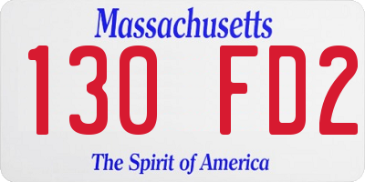 MA license plate 130FD2