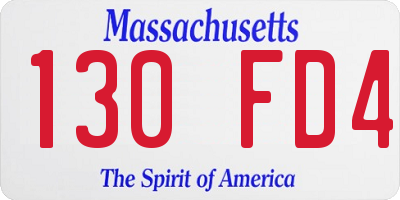 MA license plate 130FD4