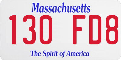 MA license plate 130FD8
