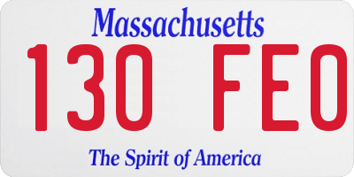 MA license plate 130FE0