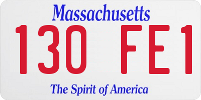 MA license plate 130FE1