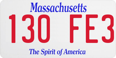 MA license plate 130FE3