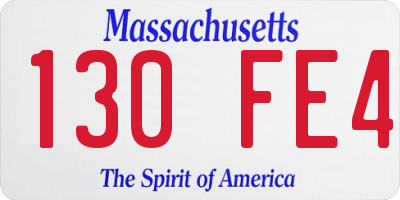 MA license plate 130FE4