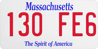 MA license plate 130FE6