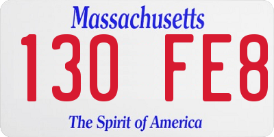 MA license plate 130FE8