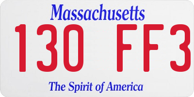 MA license plate 130FF3