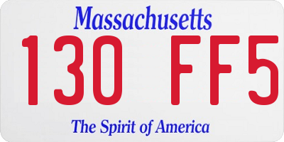 MA license plate 130FF5