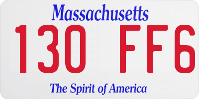 MA license plate 130FF6