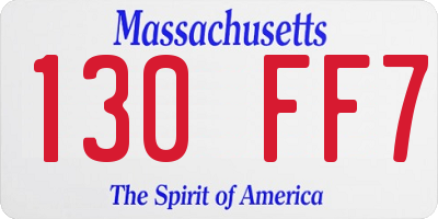 MA license plate 130FF7