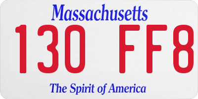 MA license plate 130FF8