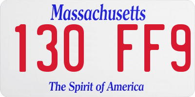 MA license plate 130FF9