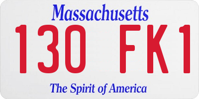 MA license plate 130FK1