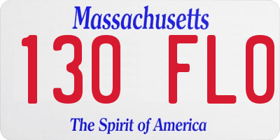 MA license plate 130FL0