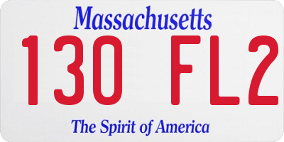 MA license plate 130FL2