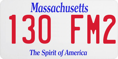 MA license plate 130FM2