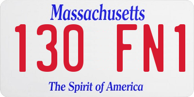 MA license plate 130FN1