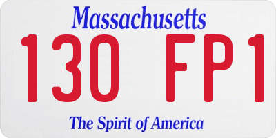 MA license plate 130FP1