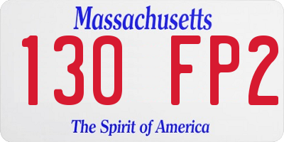 MA license plate 130FP2
