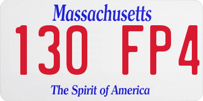 MA license plate 130FP4