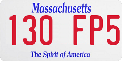 MA license plate 130FP5