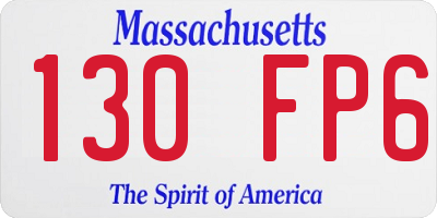 MA license plate 130FP6