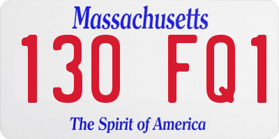 MA license plate 130FQ1