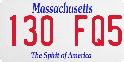 MA license plate 130FQ5
