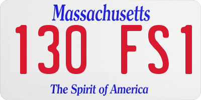 MA license plate 130FS1