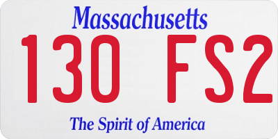 MA license plate 130FS2