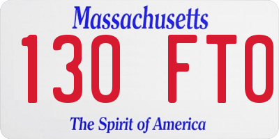 MA license plate 130FT0
