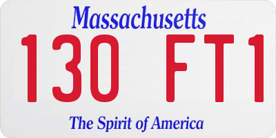 MA license plate 130FT1