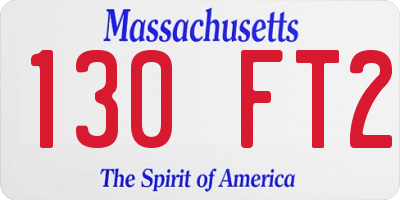 MA license plate 130FT2