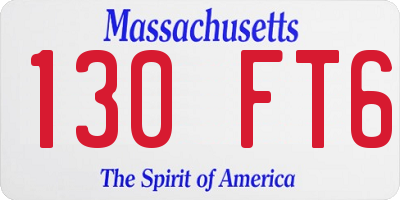 MA license plate 130FT6