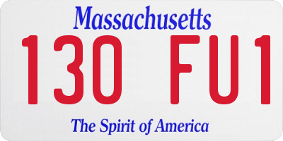 MA license plate 130FU1