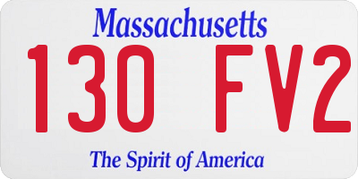 MA license plate 130FV2