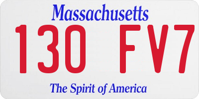 MA license plate 130FV7