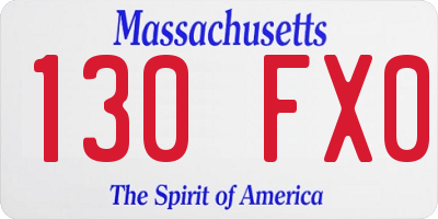MA license plate 130FX0